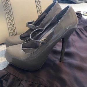 Mossimo Patent High Heel Mary Jane Taupe